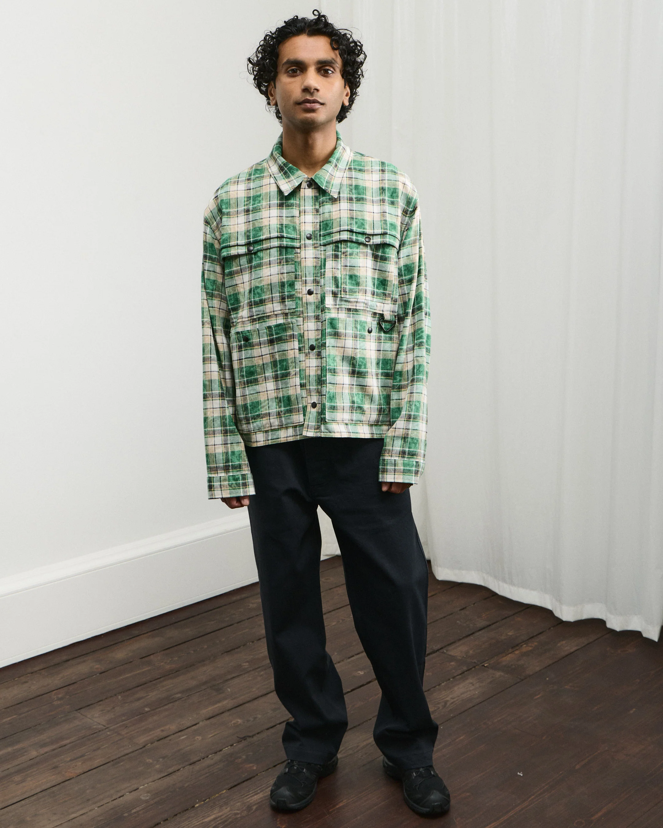 Airport Jacket Oxide Wash Check - Green check - Image 5