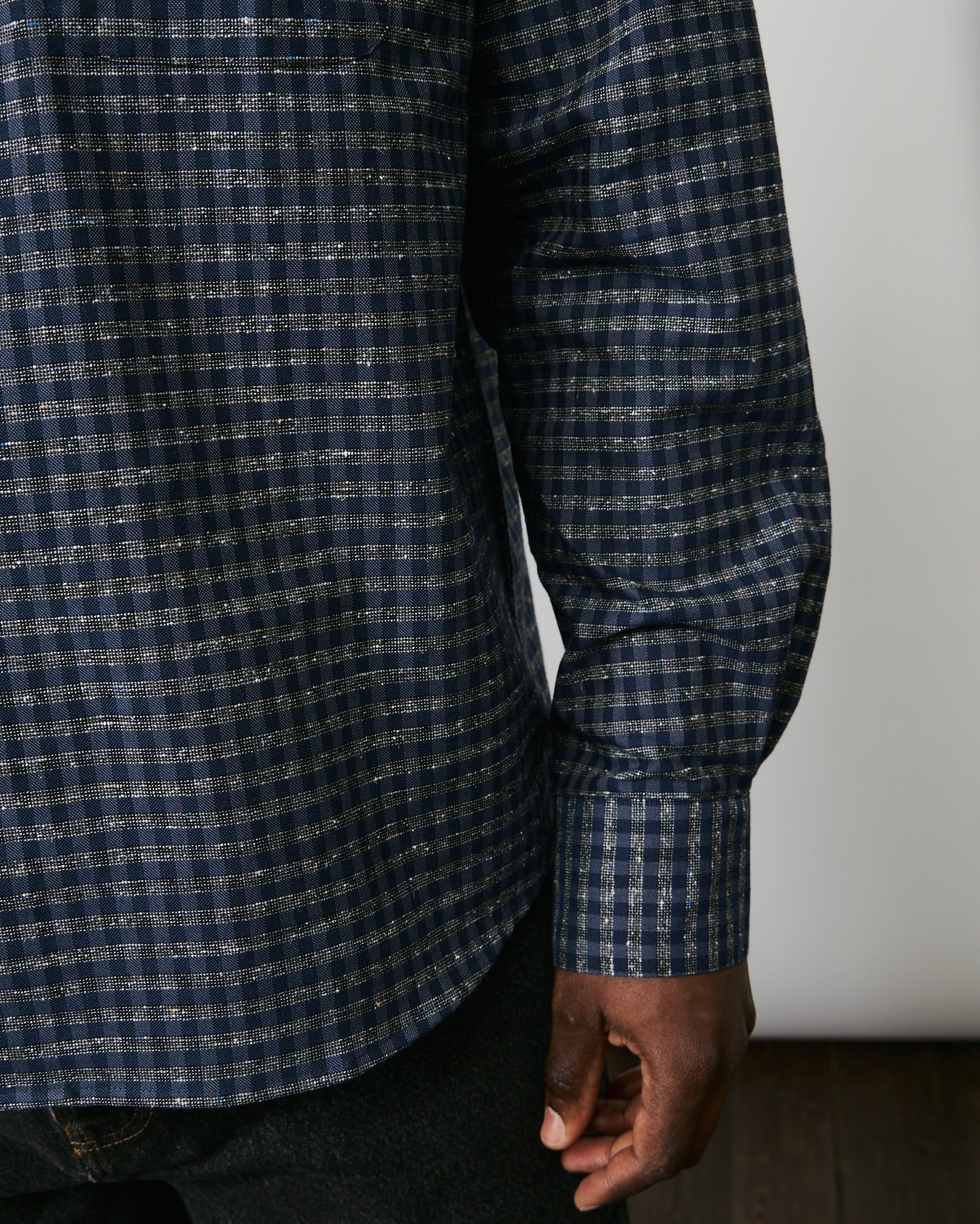 Made Shirt - Navy/Blue/Grey Check - Image 3