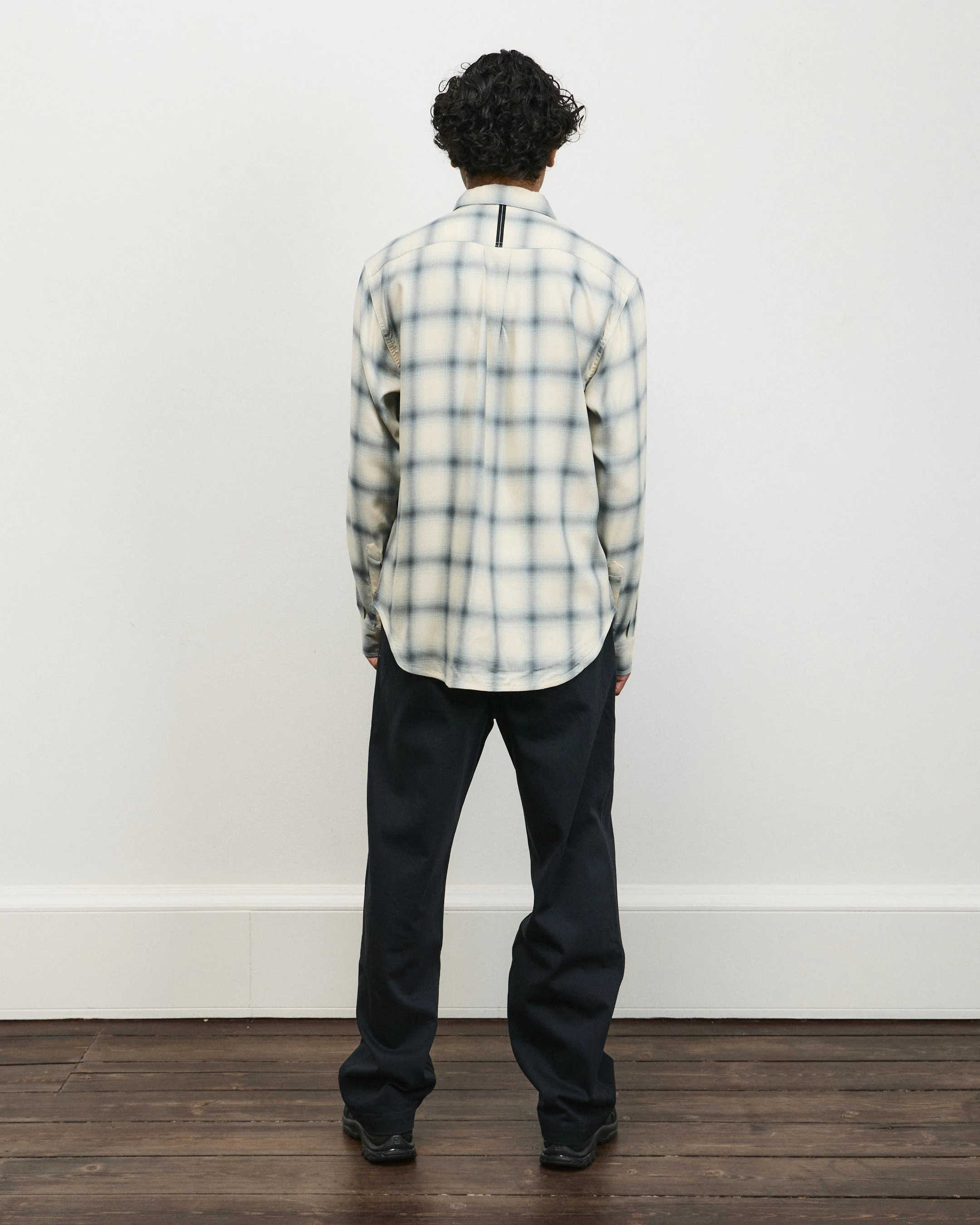 Rayon Check Classic Shirt - Ecru Check - Image 5