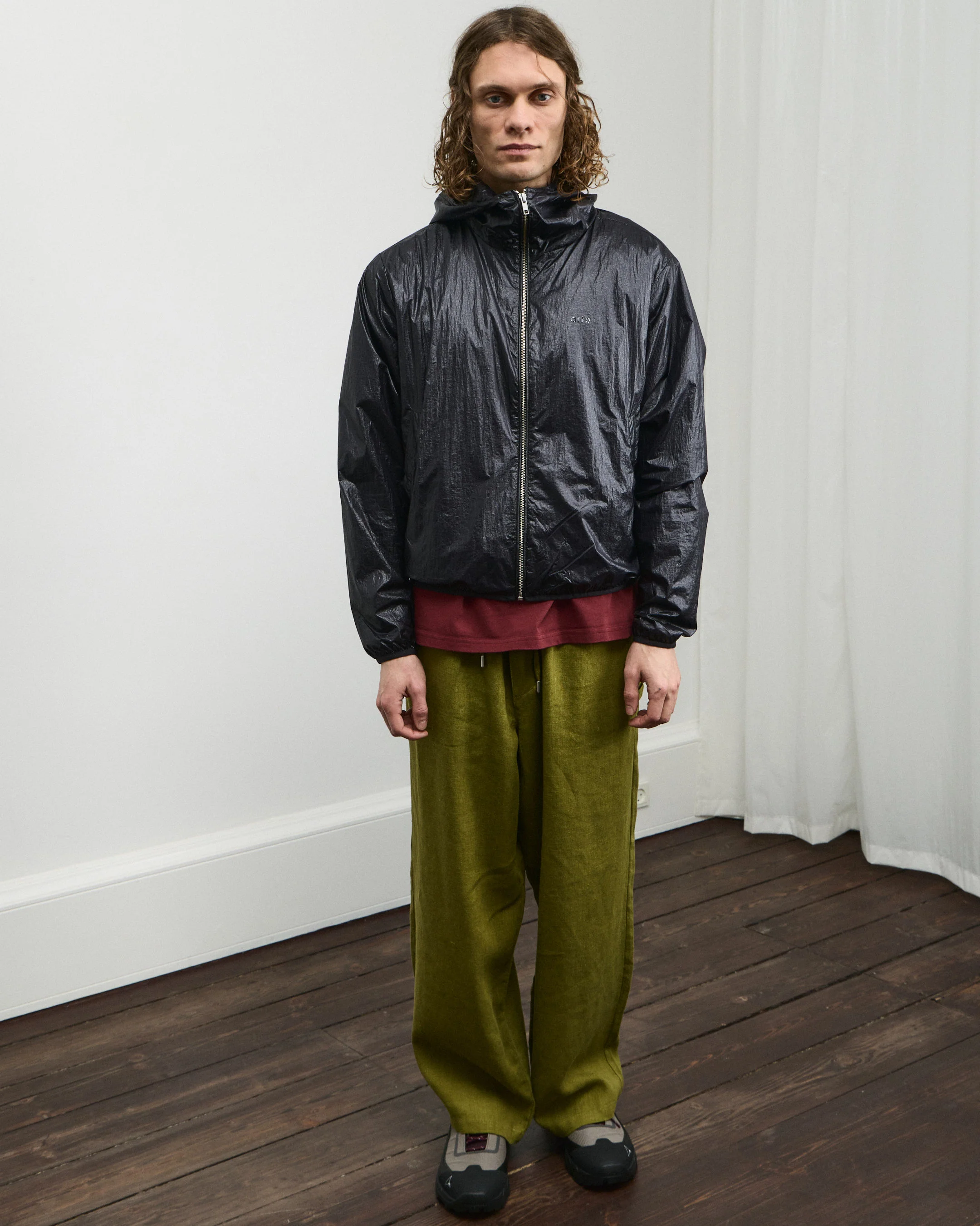 Shiny Nylon Jacket - Black - Image 5