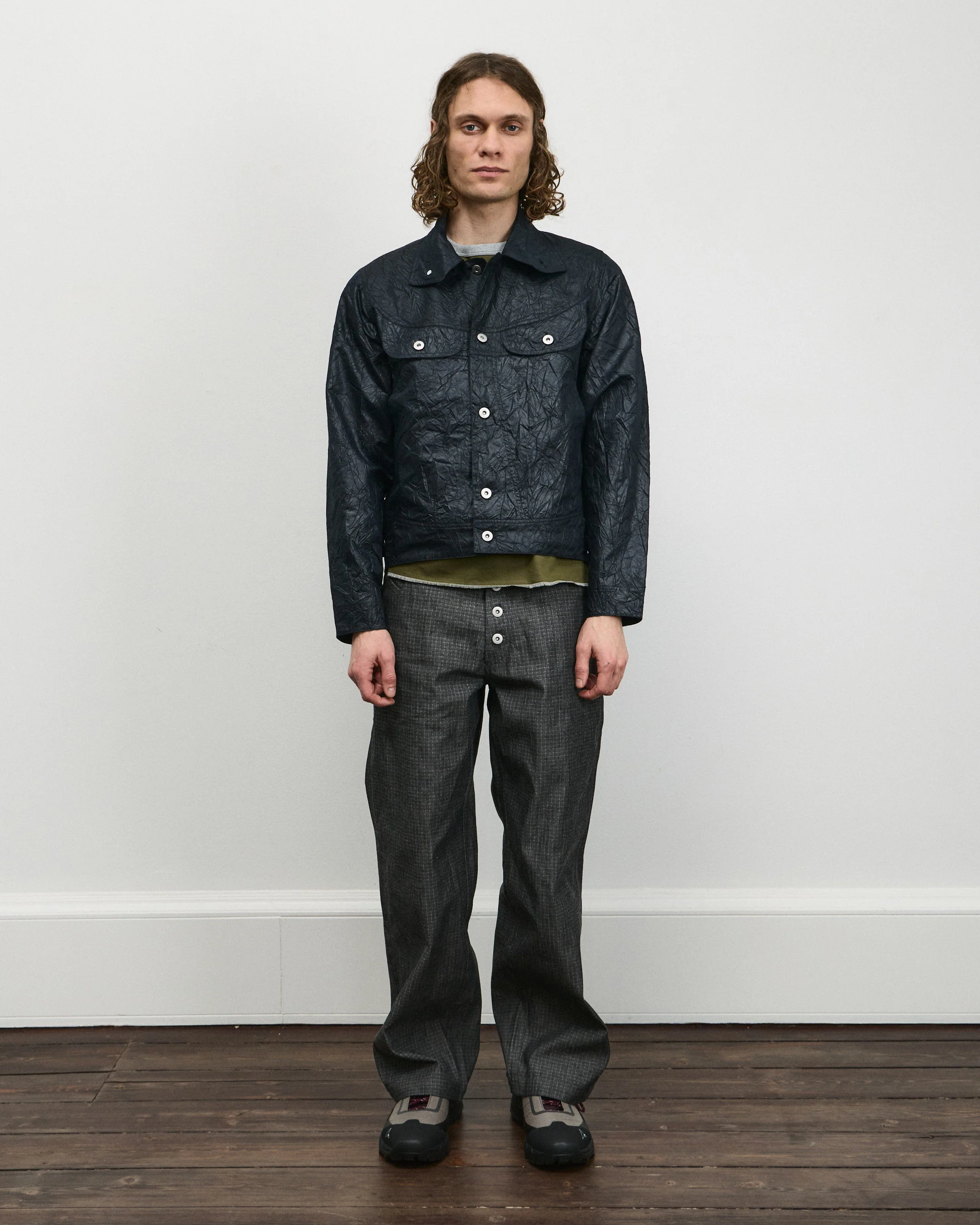 Wrinkle Welder Button Jacket - Black - Image 3