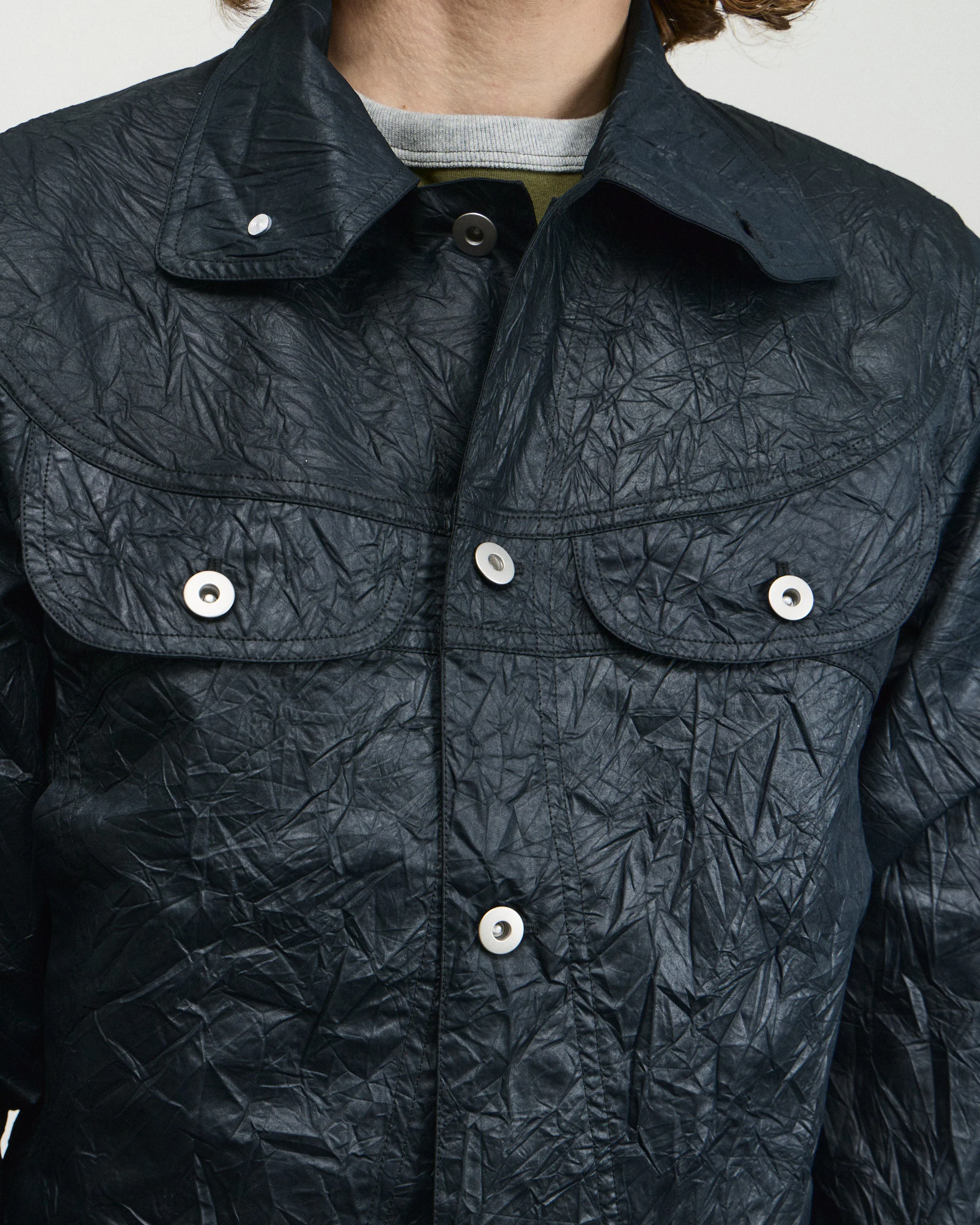 Wrinkle Welder Button Jacket - Black - Image 4